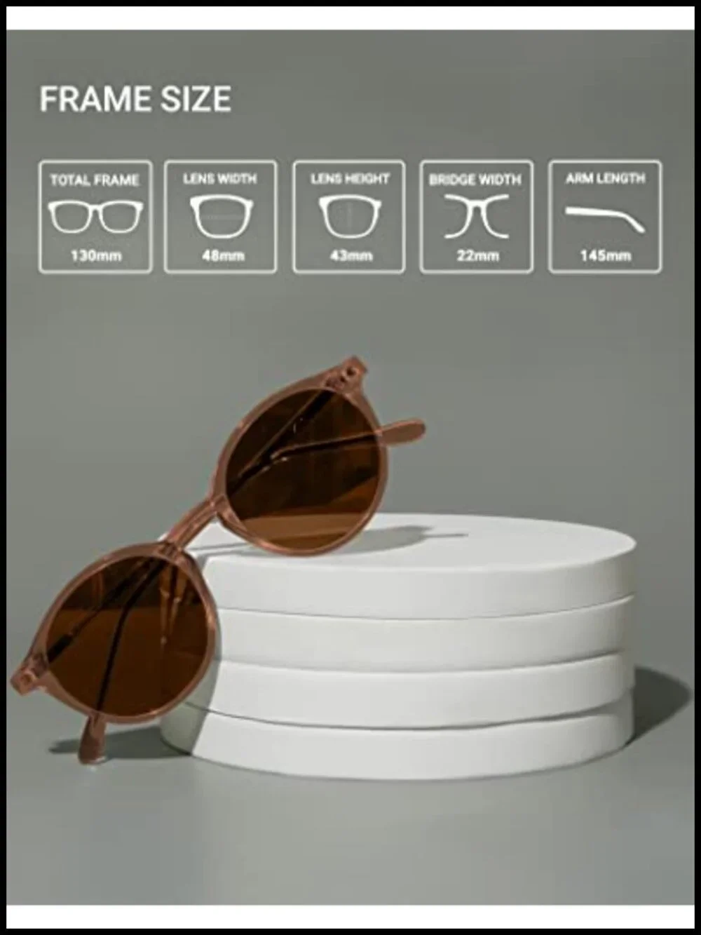 Retro 90s Small Round Polarized Sunglasses with UV400 Protection, TAC Lenses,